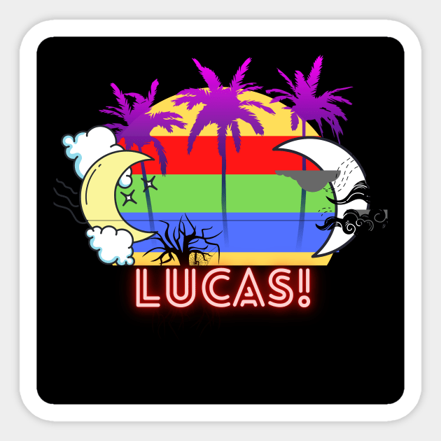 First name shirt!( Lucas)  It's a fun gift for birthday,Thanksgiving, Christmas, valentines day, father's day, mother's day, etc. Sticker by Muymedia